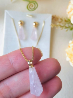 CONJUNTO PRISMA GEOMETRICO QUARTZO ROSA - comprar online
