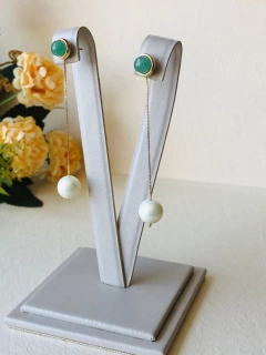 BRINCO PALITO MODULAR PEDRA NATURAL QUARTZO VERDE na internet