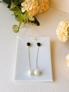 BRINCO PALITO MODULAR PEDRA NATURAL AGATHA NEGRA - loja online