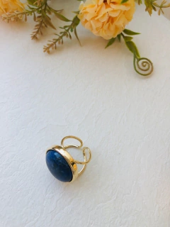 ANEL REDONDO AJUSTÁVEL PEDRA NATURAL SODALITA - loja online