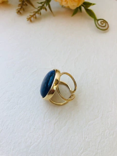 ANEL REDONDO AJUSTÁVEL PEDRA NATURAL SODALITA na internet