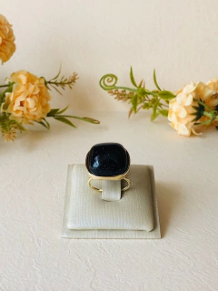 ANEL QUADRADO AJUSTÁVEL PEDRA NATURAL ESTRELA - loja online