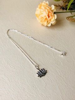 COLAR EM PRATA 925 FLOR DE LÓTUS - Cordão de Luz Joias Finas