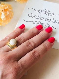 ANEL COM APLICAÇÕES DE ZIRCÔNIAS EM FORMATO DE ESTRELAS PEDRA NATURAL AMAZONITA