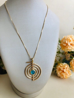 COLAR CHOKUREI PEDRA NATURAL AGATHA AZUL CÉU - loja online