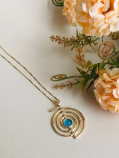 COLAR CHOKUREI PEDRA NATURAL AGATHA AZUL CÉU - Cordão de Luz Joias Finas