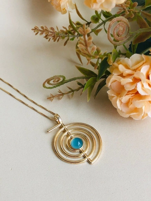 COLAR CHOKUREI PEDRA NATURAL AGATHA AZUL CÉU