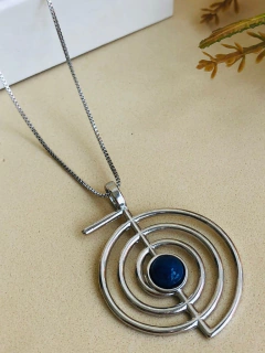 COLAR RÓDIO CHOKUREI PEDRA NATURAL SODALITA - Cordão de Luz Joias Finas