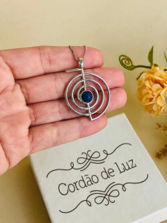 COLAR RÓDIO CHOKUREI PEDRA NATURAL SODALITA