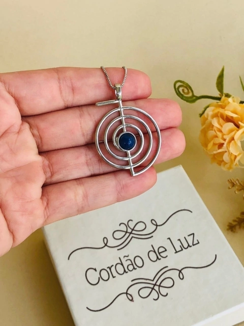 COLAR RÓDIO CHOKUREI PEDRA NATURAL SODALITA