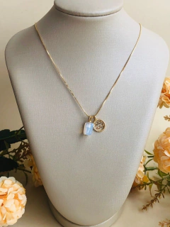 COLAR SIGNO DE AQUÁRIO COM PEDRA OPALINA - loja online