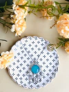 COLAR MÃO DE HAMSÁ COM PEDRA NATURAL AGATHA AZUL