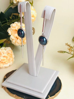 Imagem do BRINCO PALITO COM PEDRA NATURAL ESTRELA PEROLADA