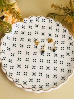 BRINCO PONTO DE LUZ PEDRA NATURAL AGATHA NEGRA - Cordão de Luz Joias Finas