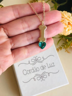 COLAR OSSINHO COM CRISTAL
