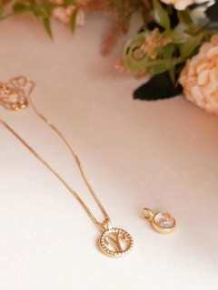 COLAR SIGNO DE ÁRIES COM PEDRA NATURAL