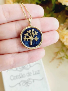 COLAR ARVORE DA VIDA COM PEDRA NATURAL SODALITA - comprar online