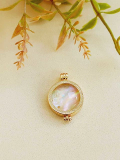 PINGENTE AVULSO RELICÁRIO CAPSULA COM PEDRA NATURAL