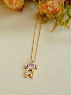 COLAR PERSONALIZADO FILHOS MENINO E MENINA BANHO OURO 18K - Cordão de Luz Joias Finas