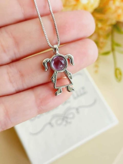 COLAR PERSONALIZADO FILHOS MENINO E MENINA BANHO RÓDIO - Cordão de Luz Joias Finas