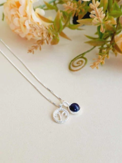 COLAR PRATA 925 SIGNO DE ÁRIES COM PEDRA NATURAL ESTRELA