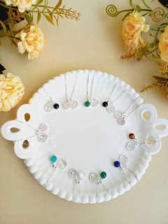 COLAR PRATA 925 SIGNO DE ÁRIES COM PEDRA NATURAL ESTRELA - loja online