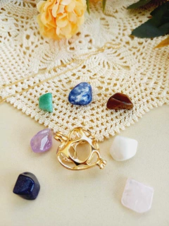 Imagem do COLAR CHAMADOR DE ANJO CORAÇÃO PEDRAS NATURAIS