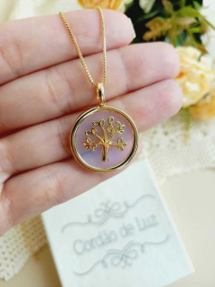 COLAR ARVORE DA VIDA COM PEDRA OPALINA - comprar online