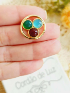 MANDALA MIX DE PEDRA NATURAL PARA RELICÁRIO CÁPSULA - Cordão de Luz Joias Finas