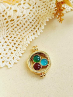 MANDALA MIX DE PEDRA NATURAL PARA RELICÁRIO CÁPSULA - loja online