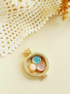 Imagem do MANDALA MIX DE PEDRA NATURAL PARA RELICÁRIO CÁPSULA