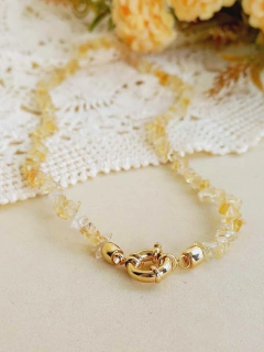 COLAR CHOKER FECHO BÓIA CASCALHOS DE CITRINO na internet