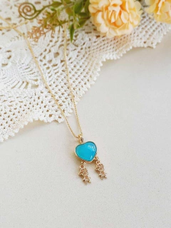 COLAR MENINOS COM PEDRA NATURAL EM FORMATO DE CORAÇÃO na internet