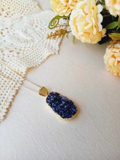 COLAR MÉDIO PEDRA NATURAL DRUSA AMETISTA - comprar online