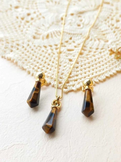 CONJUNTO PRISMA GEOMETRICO OLHO DE TIGRE na internet