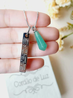 COLAR PLAQUINHA ORAÇÃO PAI NOSSO COM PEDRA NATURAL na internet