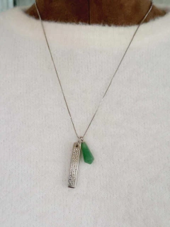 COLAR PLAQUINHA ORAÇÃO PAI NOSSO COM PEDRA NATURAL - loja online