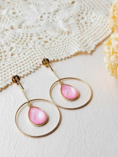BRINCO LONGO COM MADREPEROLA ROSA FACETADA - loja online