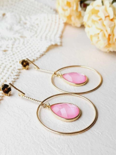 BRINCO LONGO COM MADREPEROLA ROSA FACETADA na internet