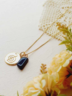 COLAR DUPLO CHOKUREI COM PEDRA NATURAL - loja online