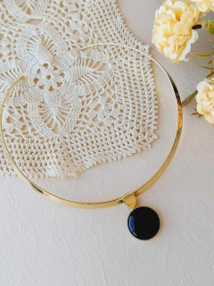 COLAR CHOKER COM PEDRA NATURAL - Cordão de Luz Joias Finas