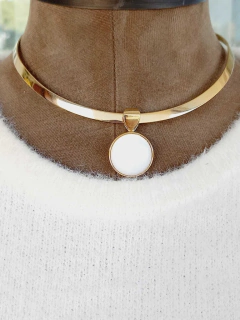 COLAR CHOKER COM PEDRA NATURAL - loja online