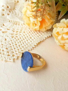 ANEL VOLUMOSO REDONDO COM PEDRA NATURAL CHAPADA - loja online