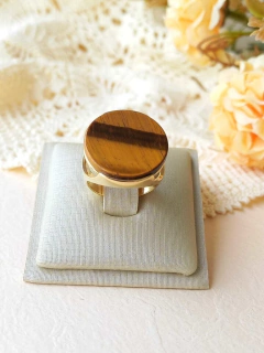 ANEL VOLUMOSO REDONDO COM PEDRA NATURAL CHAPADA na internet