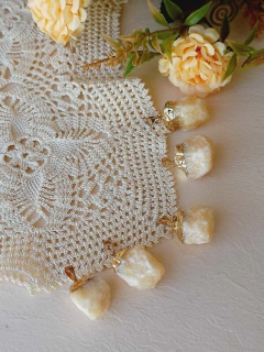 COLAR PEDRA BRUTA CALCITA AMARELA