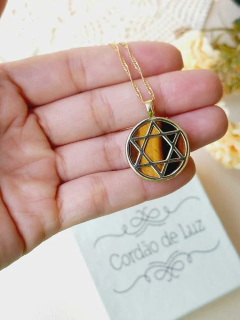 COLAR ESTRELA DE DAVI COM PEDRA NATURAL - comprar online