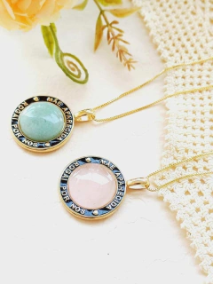 COLAR MAE APARECIDA ROGAI POR NÓS COM PEDRA NATURAL - loja online