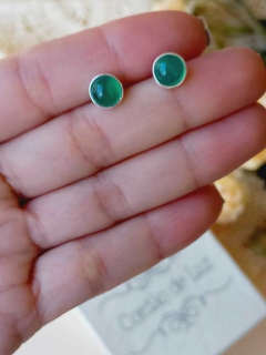 BRINCO PRATA 925 COM PEDRA NATURAL AGATHA VERDE - comprar online