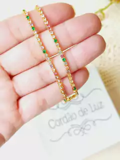 COLAR RIVIERA CRAVEJADO DE ZIRCONIAS COLORIDAS na internet