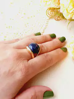 ANEL REDONDO COM PEDRA NATURAL ESTRELA - loja online